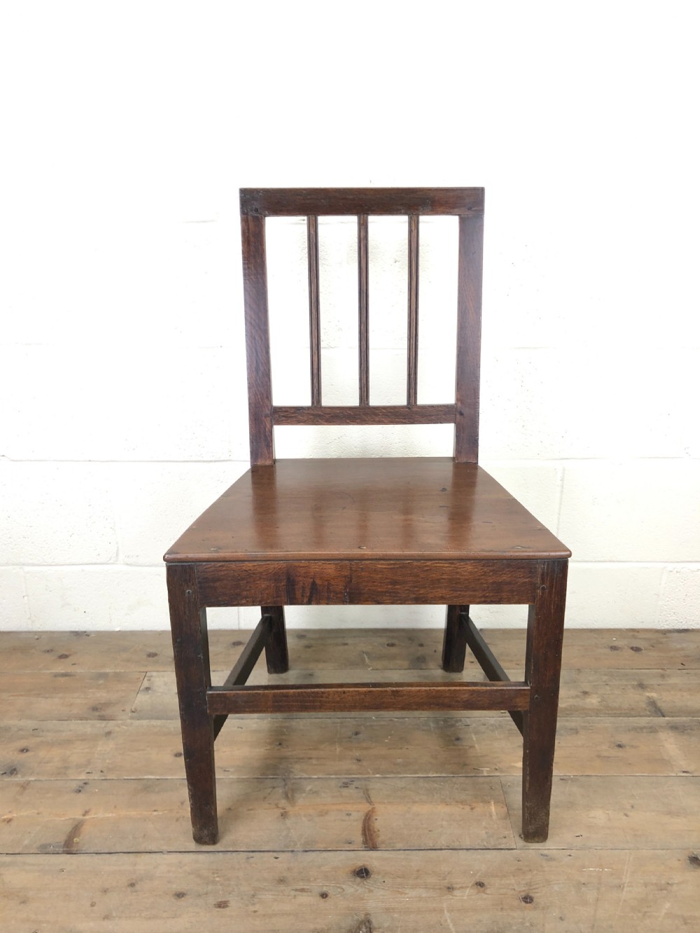 Pair 19th Century Welsh Oak Farmhouse Kitchen Chairs  View V