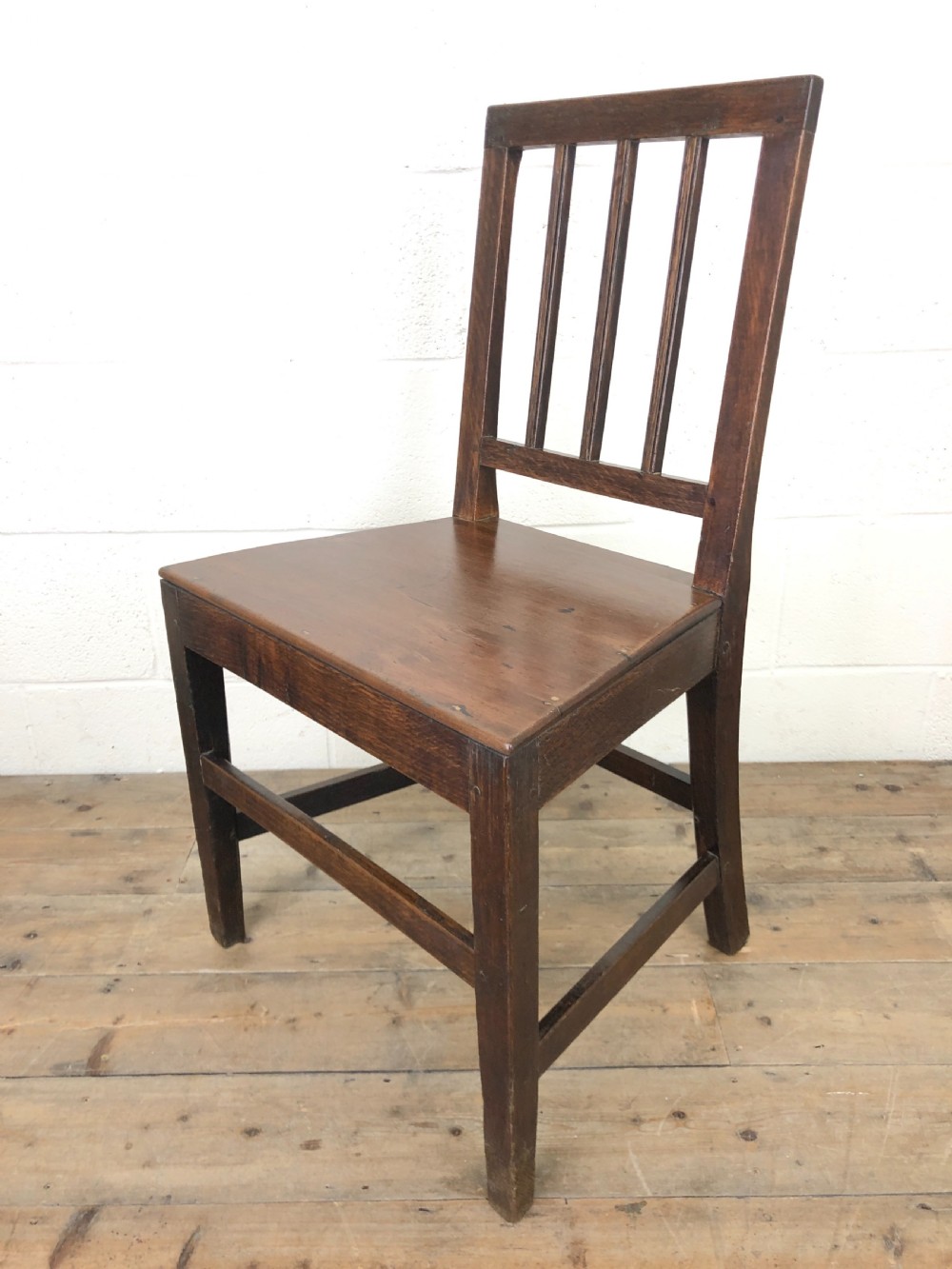 Pair 19th Century Welsh Oak Farmhouse Kitchen Chairs  View VI