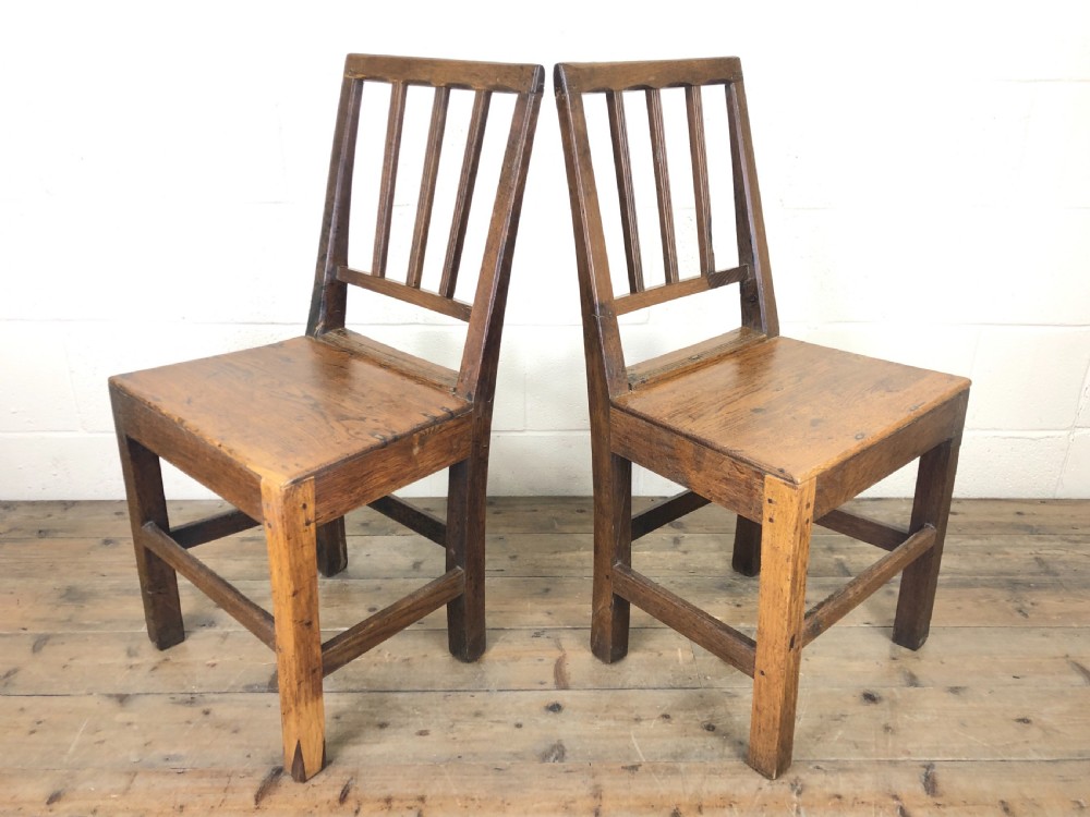 Two Antique Welsh Oak Farmhouse Kitchen Chairs View III