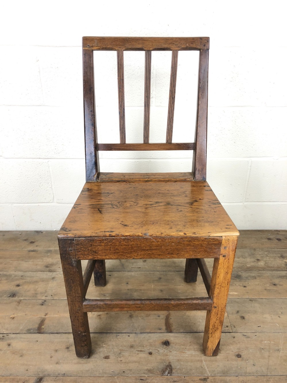 Two Antique Welsh Oak Farmhouse Kitchen Chairs View V