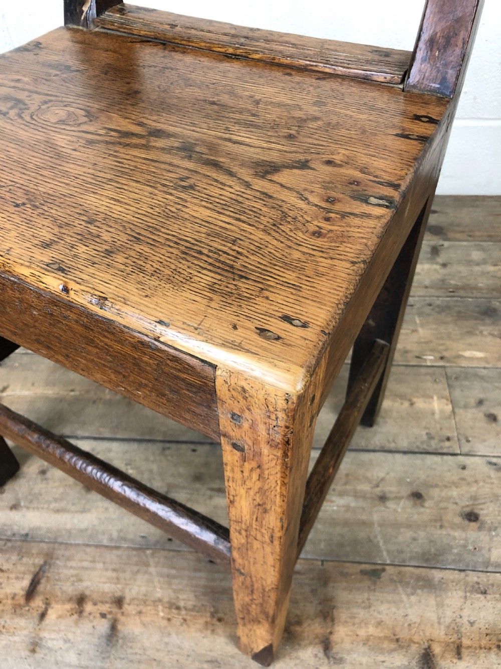 Two Antique Welsh Oak Farmhouse Kitchen Chairs View VI