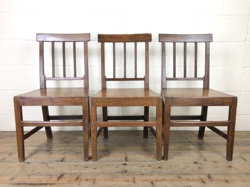 Set of Three Antique Farmhouse Chairs