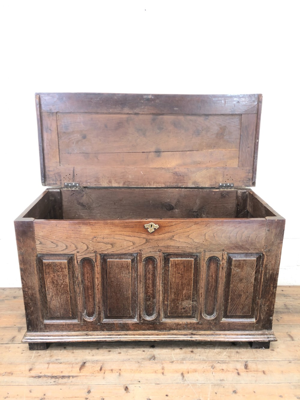 Antique Panelled Oak Coffer View III