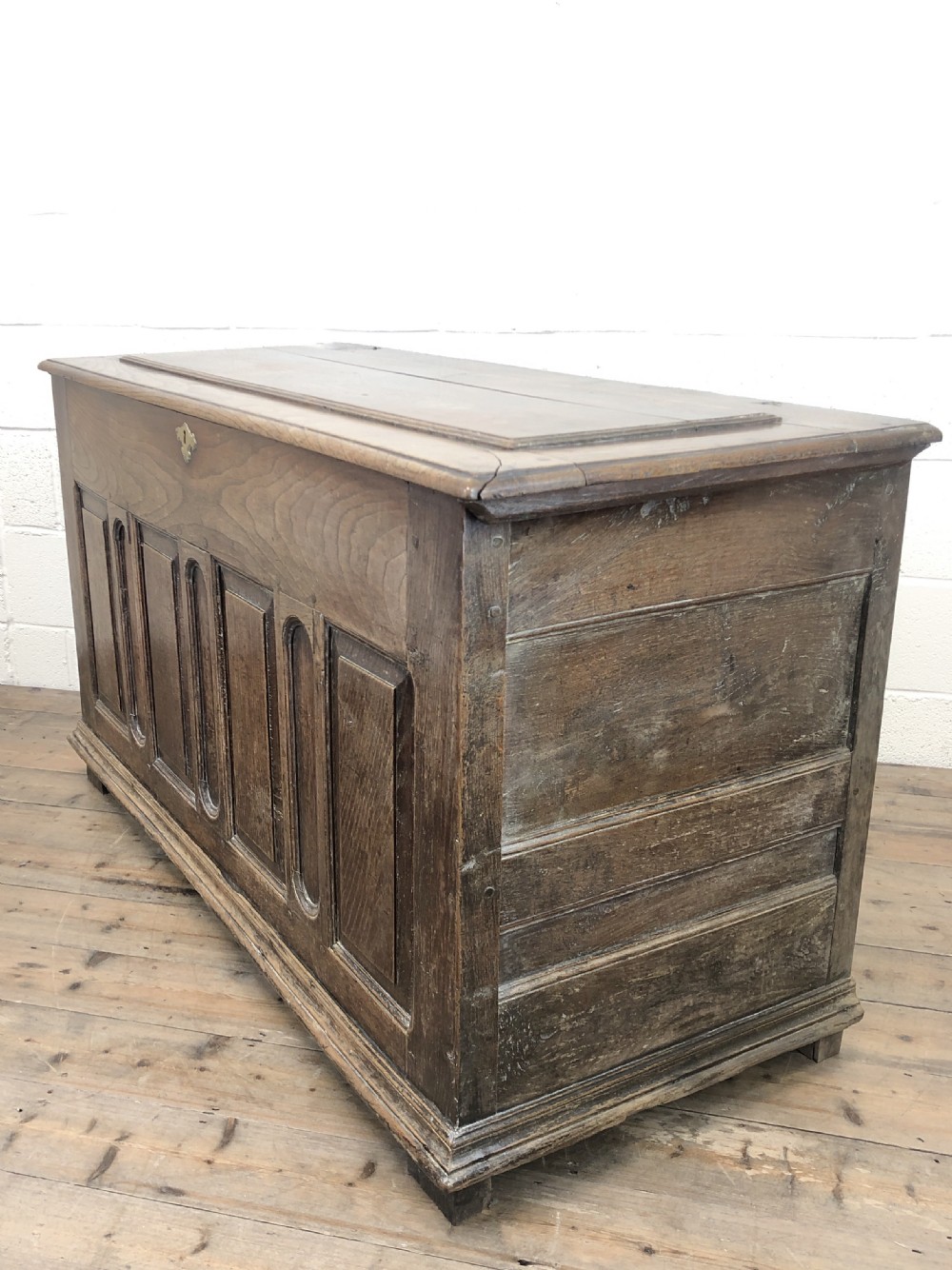 Antique Panelled Oak Coffer View V