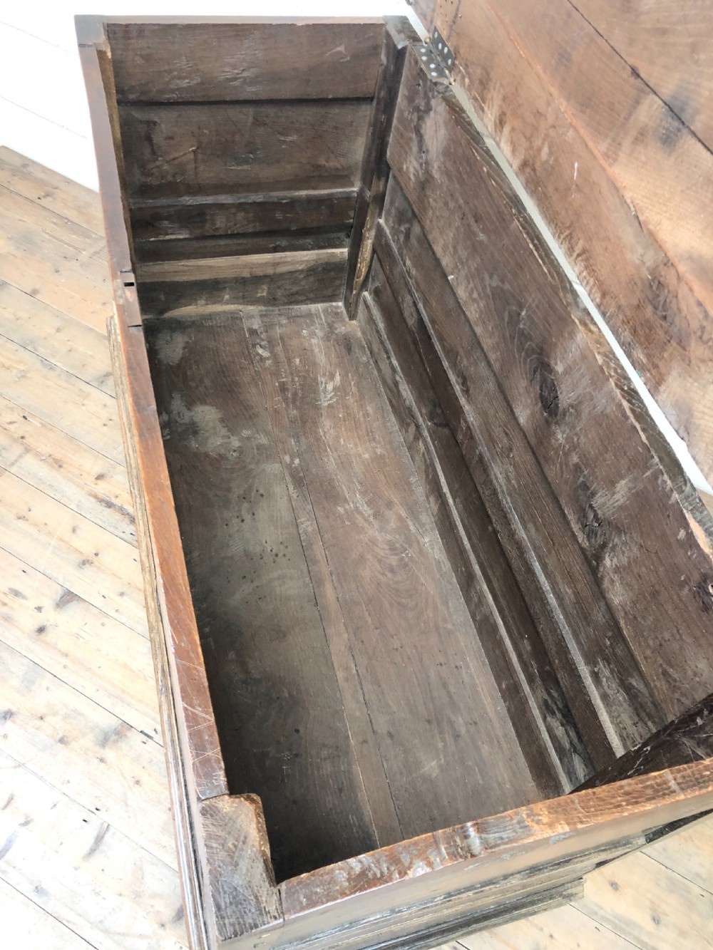 Antique Panelled Oak Coffer View VII