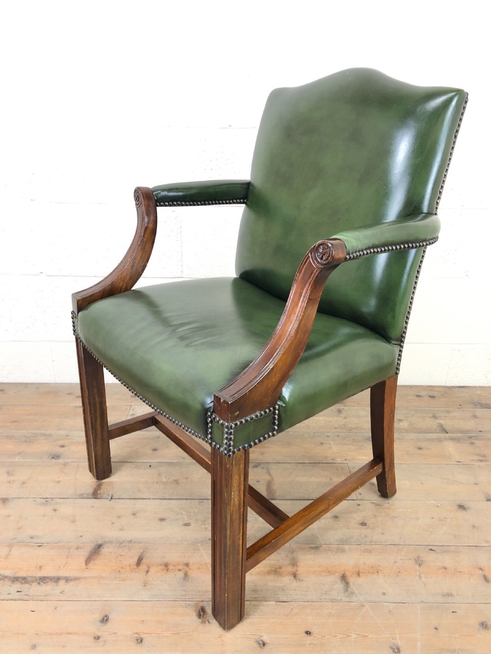 Early 20th Century Antique Leather Armchair View VI