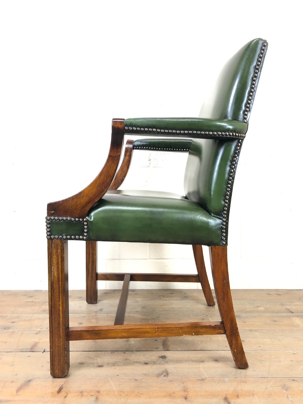 Early 20th Century Antique Leather Armchair View VII