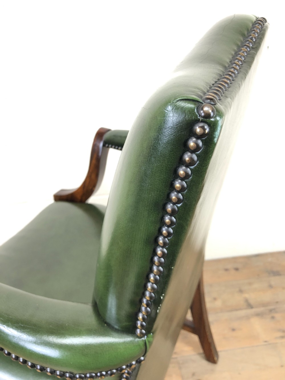 Early 20th Century Antique Leather Armchair View VIII