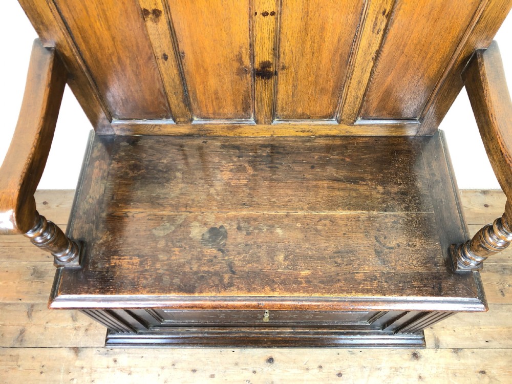 Early 20th Century Oak Settle Bench View III
