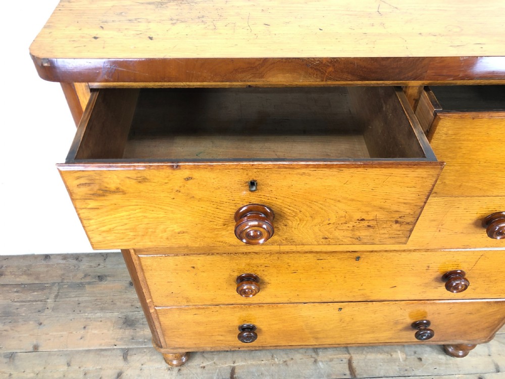 Victorian Oak Straight Front Chest of Drawers View IV