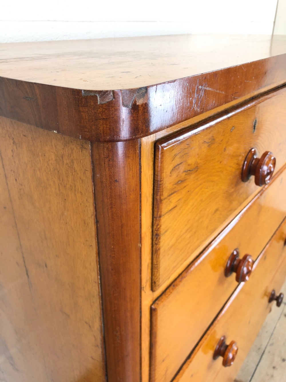 Victorian Oak Straight Front Chest of Drawers View VI