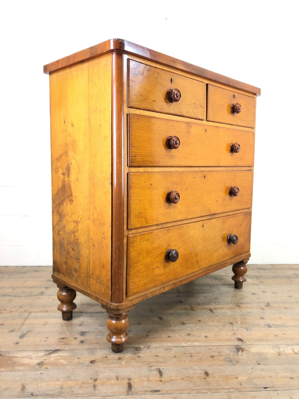 Victorian Oak Straight Front Chest of Drawers View VII