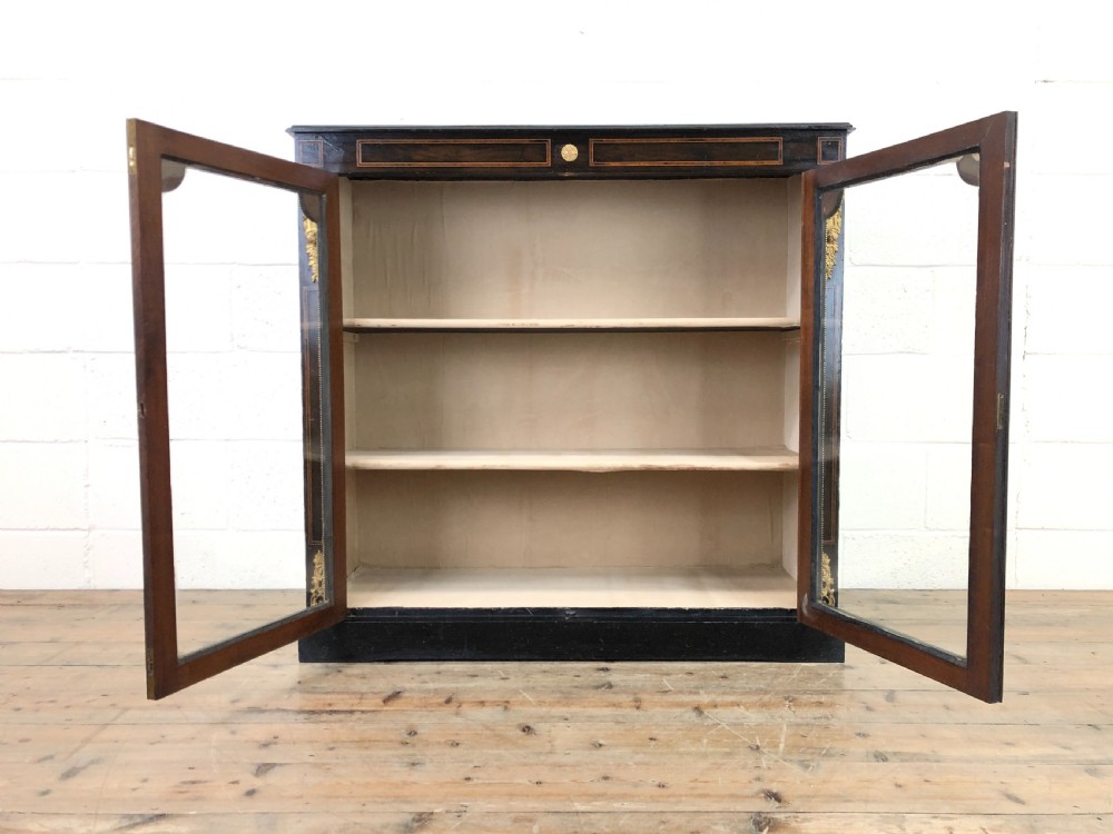 Antique Ebonised Glazed Pier Cabinet View III