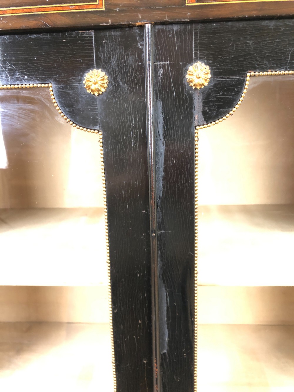 Antique Ebonised Glazed Pier Cabinet View V