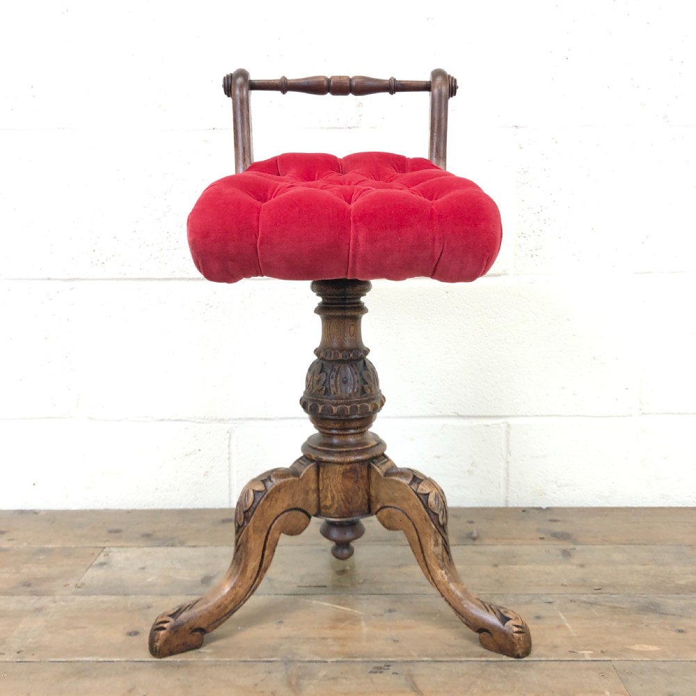 Victorian Upholstered Piano Stool