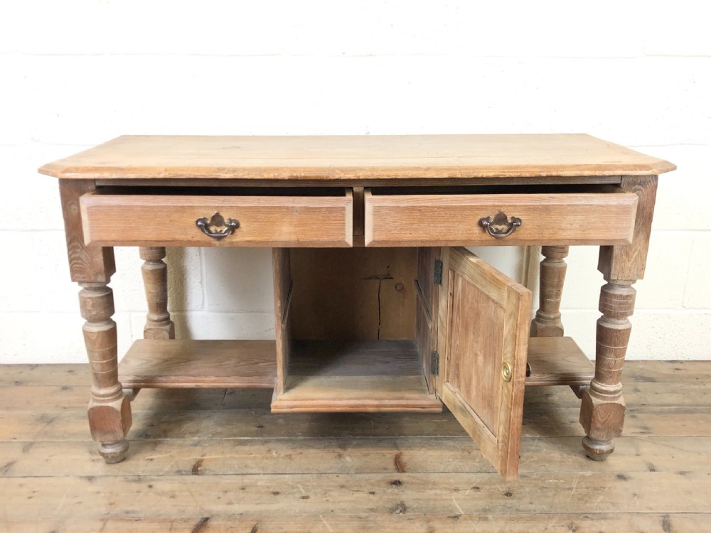 Antique Pine and Oak Washstand with Cupboard  View II