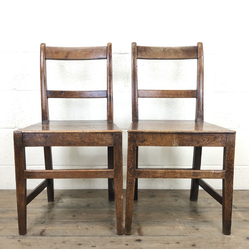Two Similar 19th Century Oak Bar Back Farmhouse Chairs