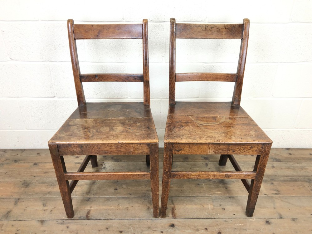 Two Similar 19th Century Oak Bar Back Farmhouse Chairs View II