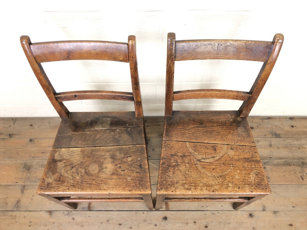 Two Similar 19th Century Oak Bar Back Farmhouse Chairs View III