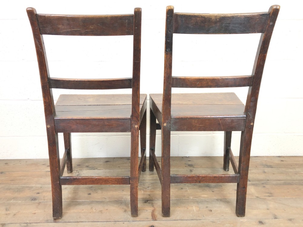 Two Similar 19th Century Oak Bar Back Farmhouse Chairs View X