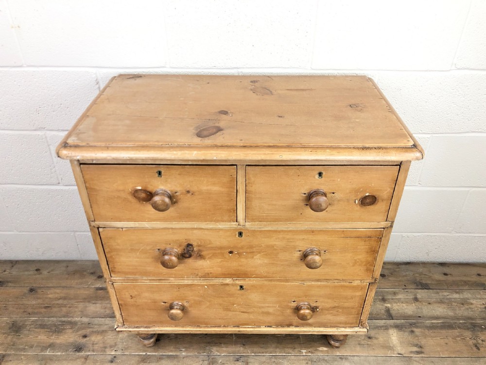Antique Rustic Pine Bedroom Chest of Drawers View III