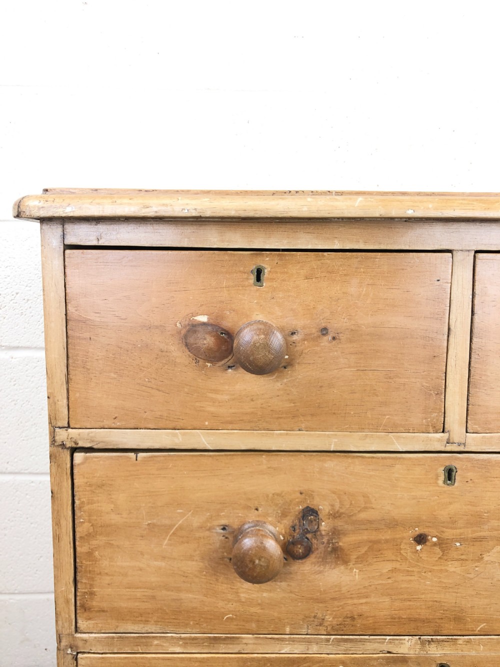 Antique Rustic Pine Bedroom Chest of Drawers View V