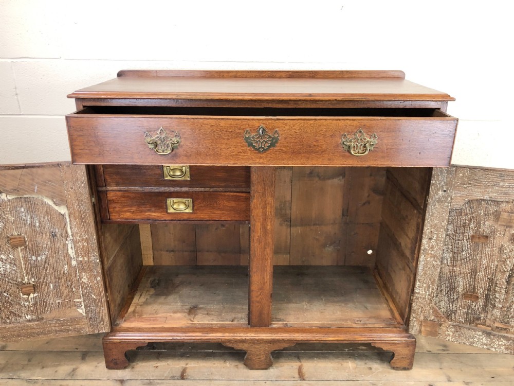 19th Century Oak Cupboard on Bracket Feet View VI