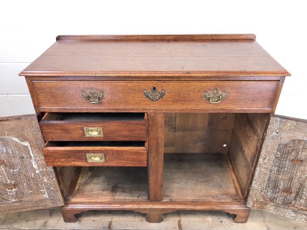 19th Century Oak Cupboard on Bracket Feet View VII