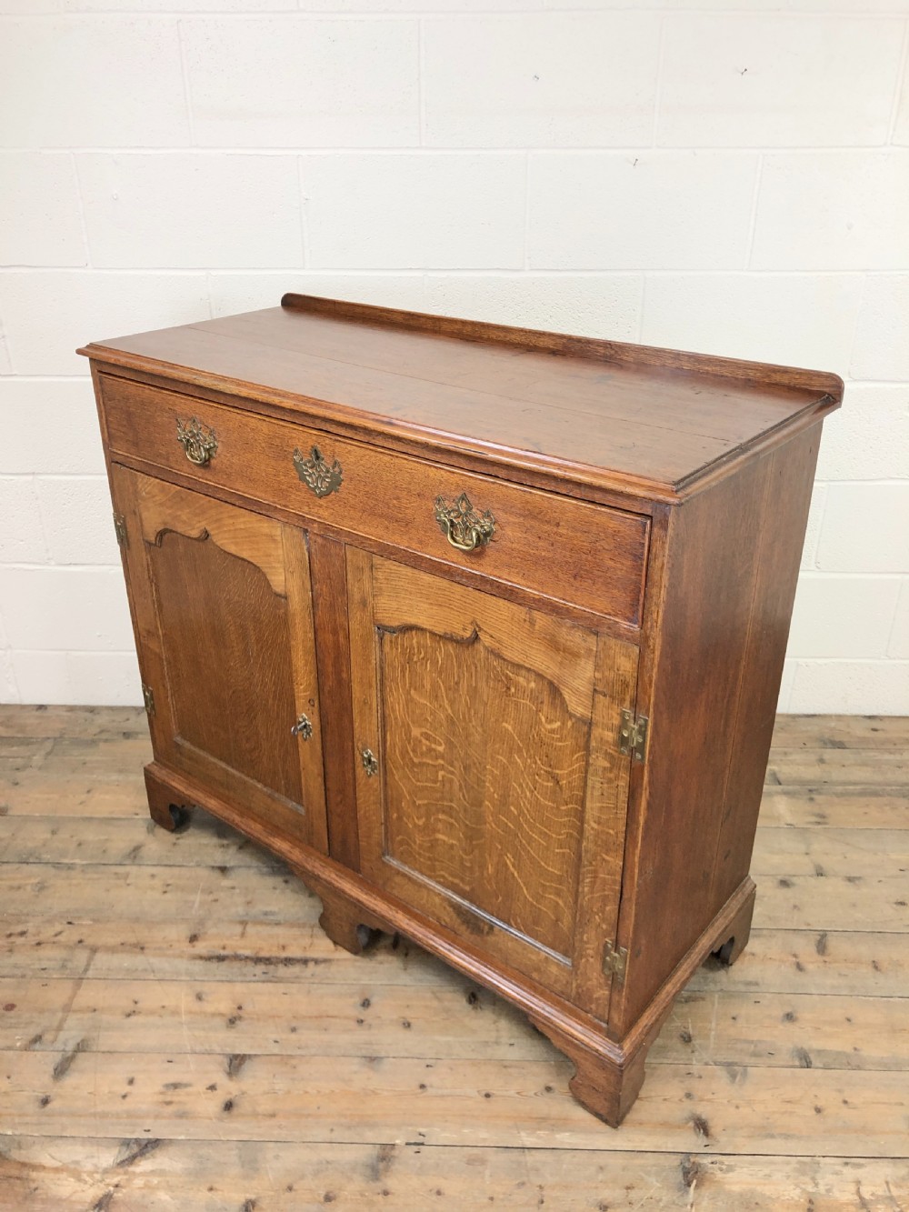 19th Century Oak Cupboard on Bracket Feet View X