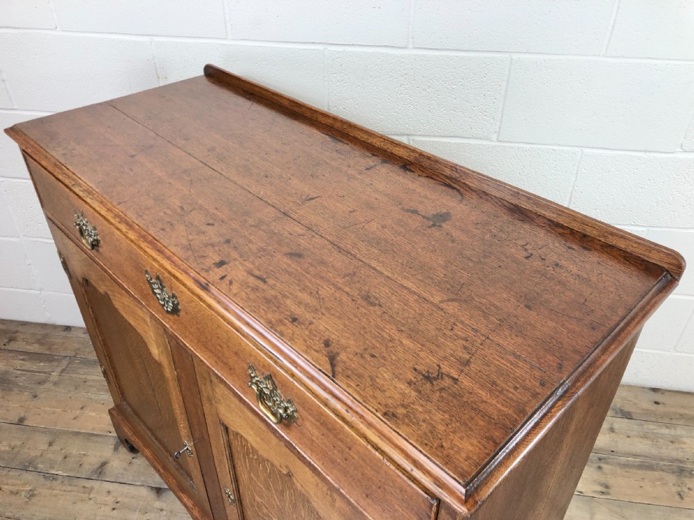 19th Century Oak Cupboard on Bracket Feet View XI