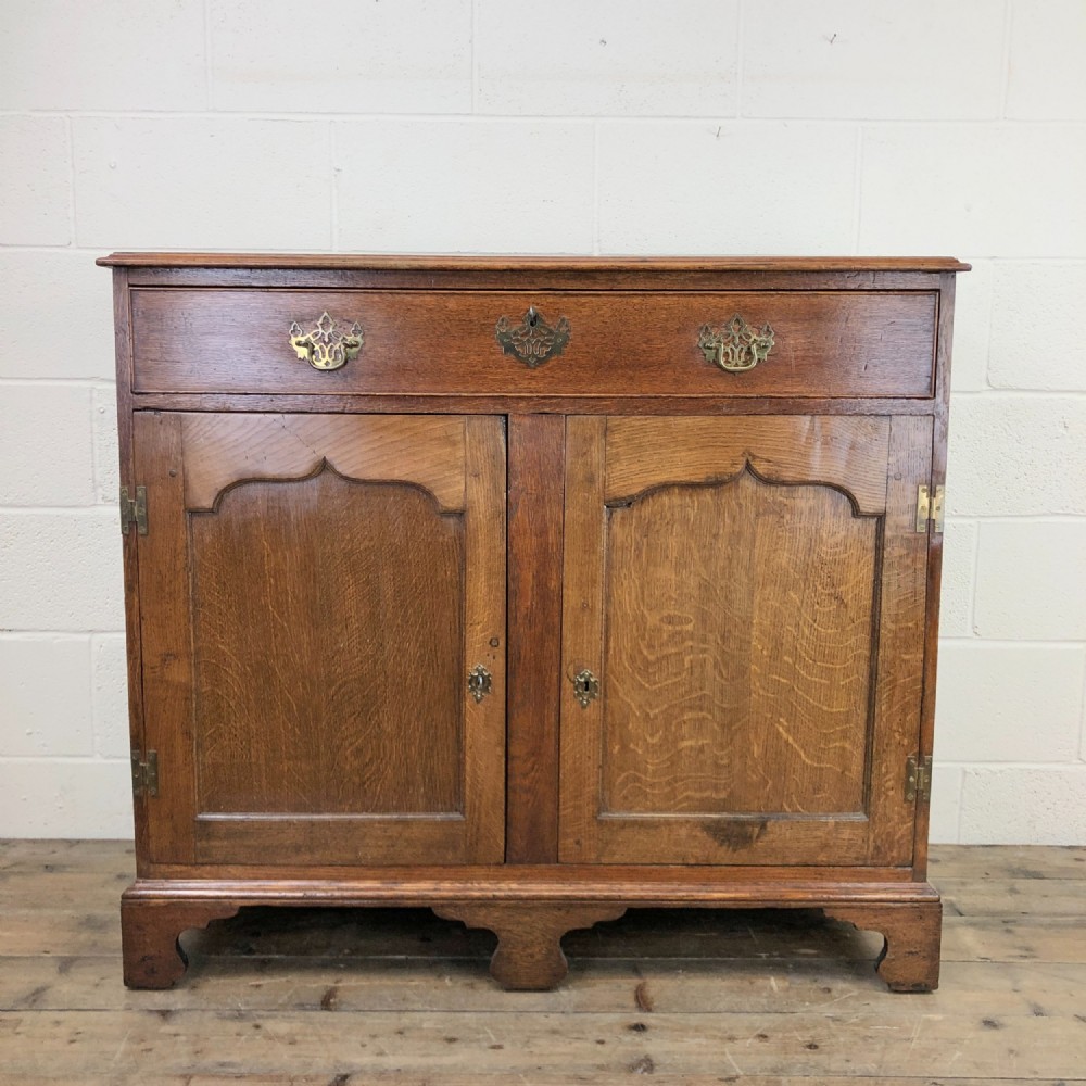 19th Century Oak Cupboard on Bracket Feet