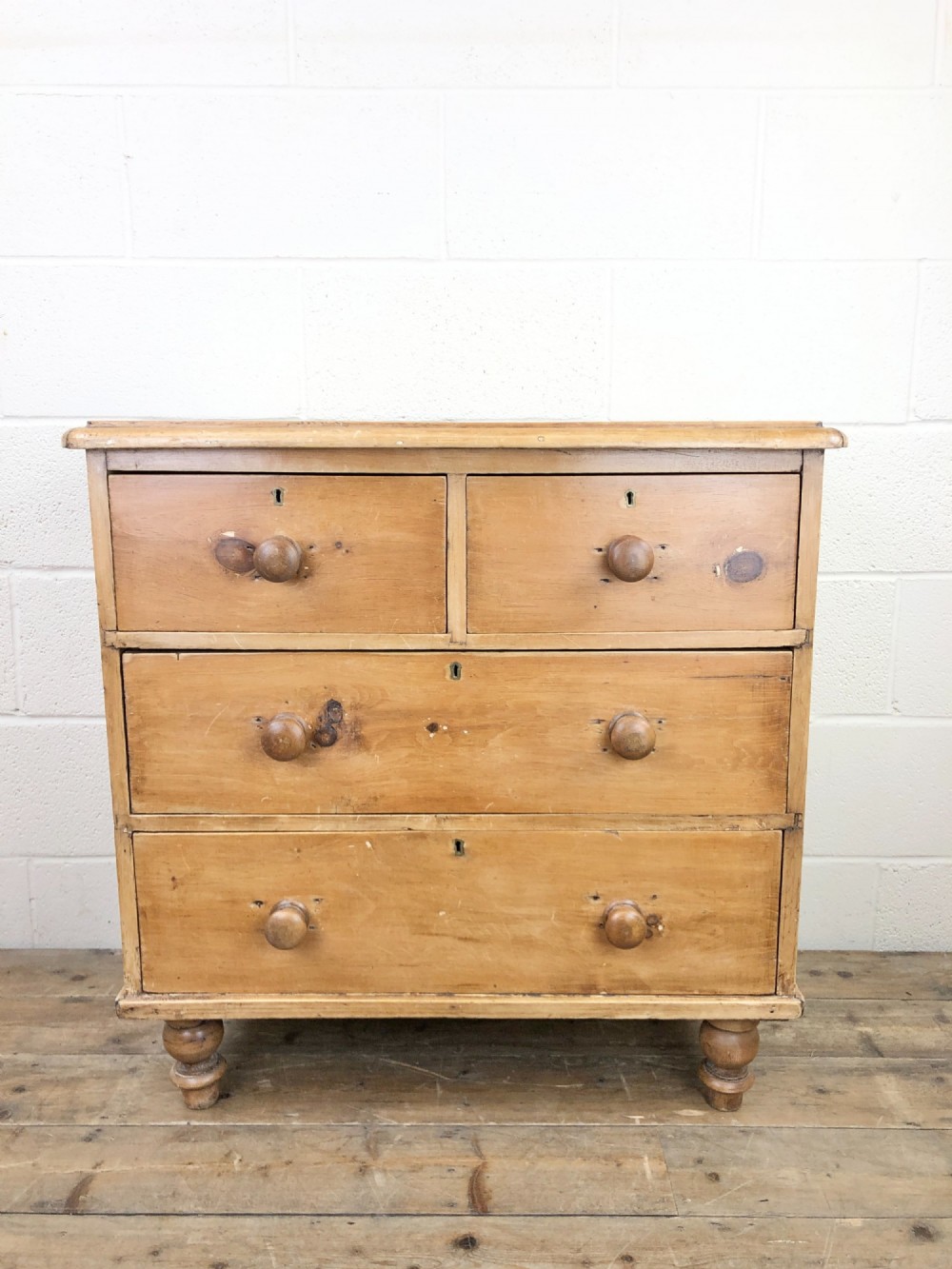 Antique Rustic Pine Bedroom Chest of Drawers
