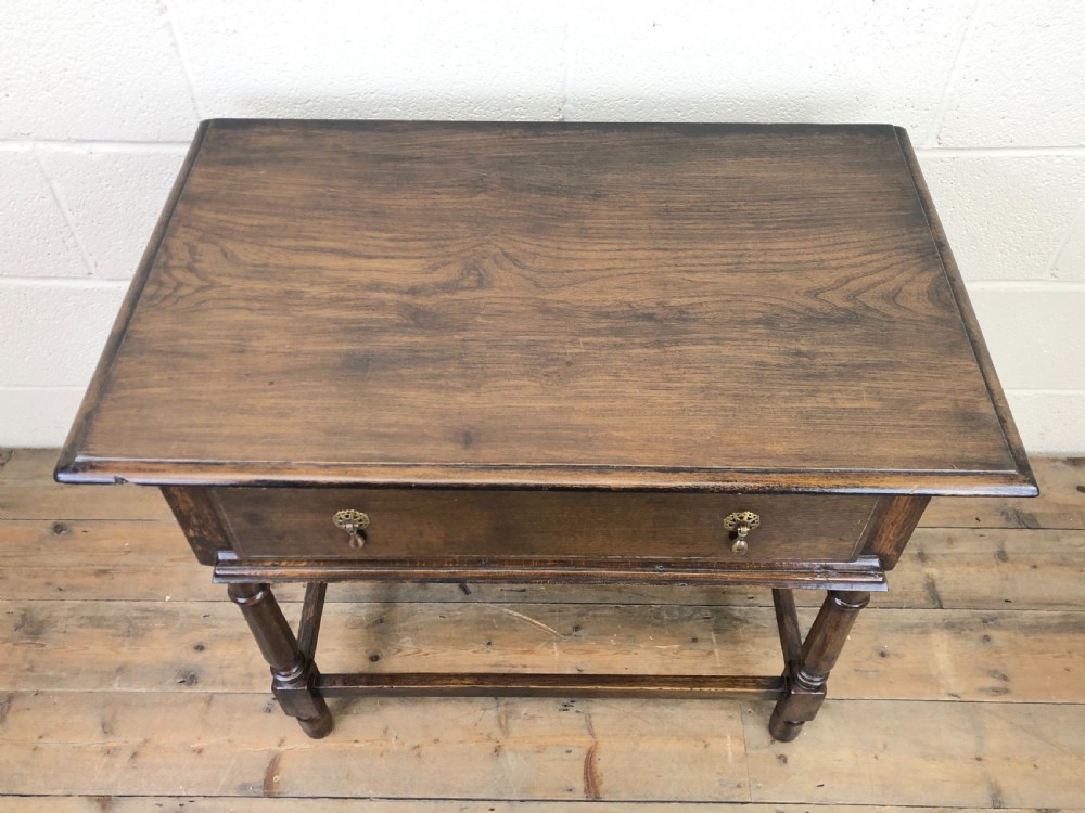 Early 20th Century English Oak Side Table View II