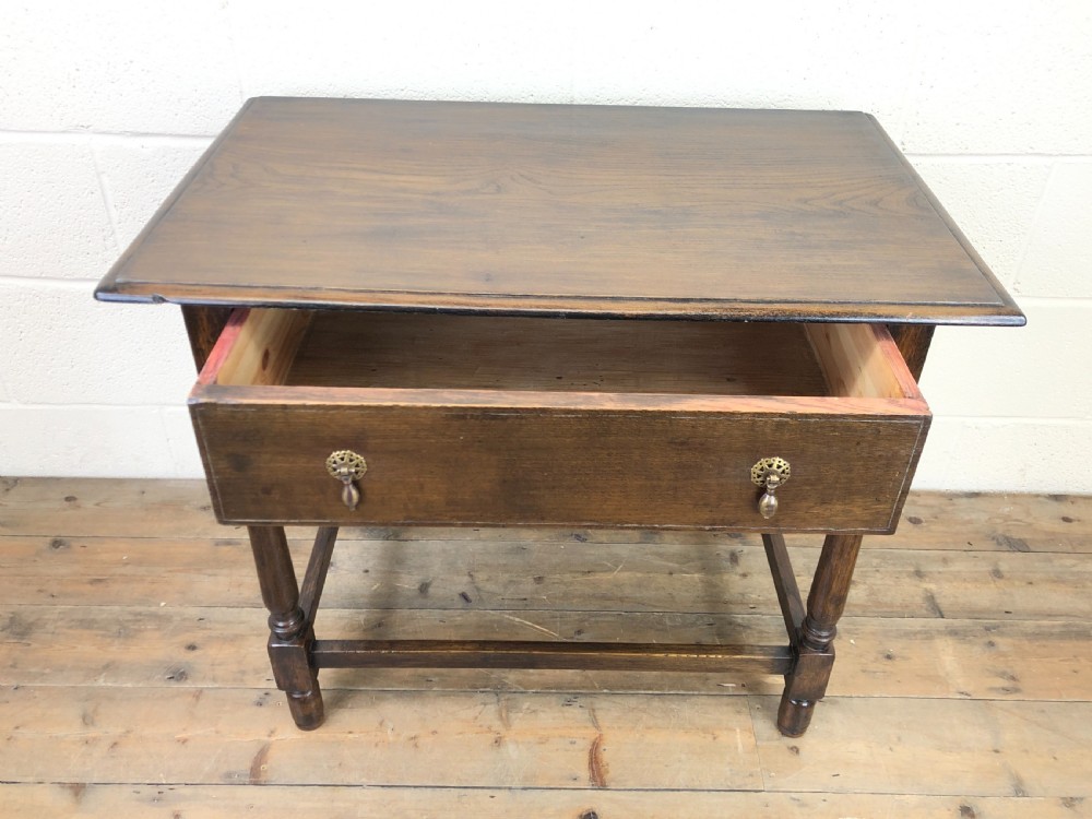 Early 20th Century English Oak Side Table View III