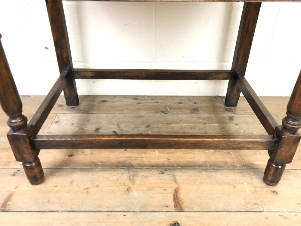 Early 20th Century English Oak Side Table View V