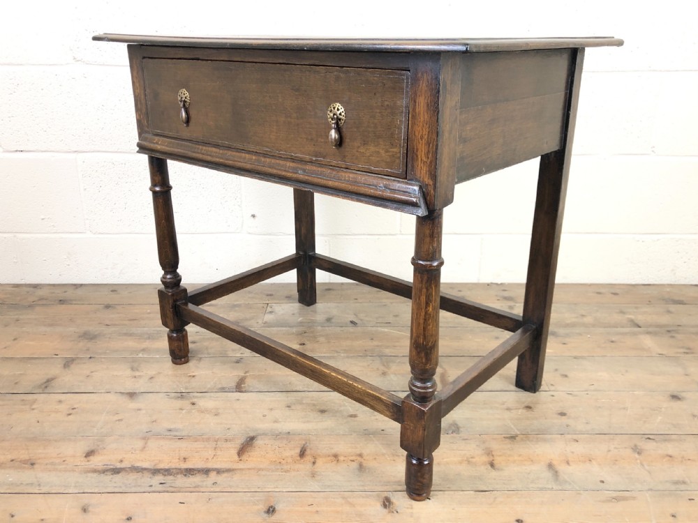 Early 20th Century English Oak Side Table View VI