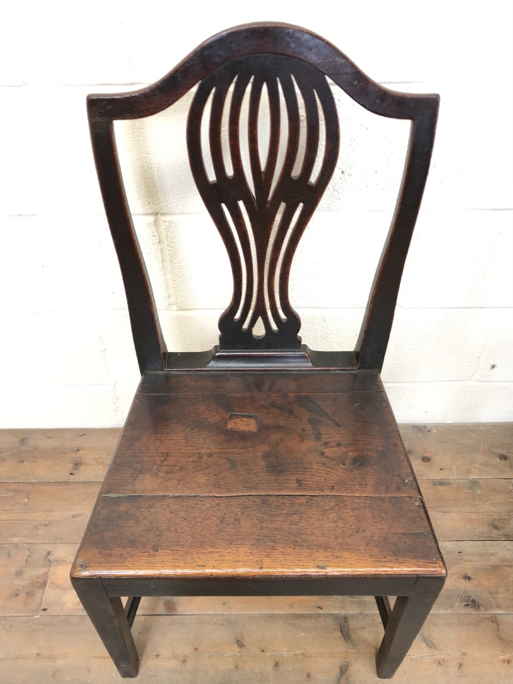 Four Oak Country Chairs with Fret Cut Backs View III