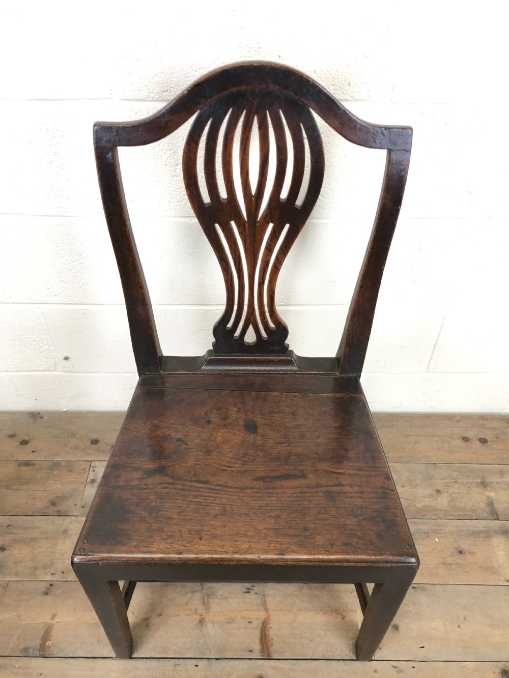 Four Oak Country Chairs with Fret Cut Backs View VI