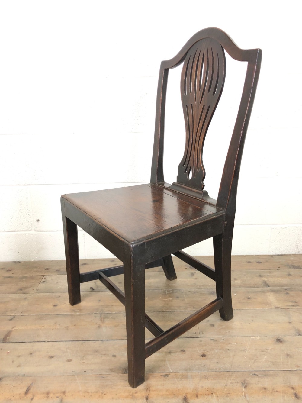 Four Oak Country Chairs with Fret Cut Backs View VII