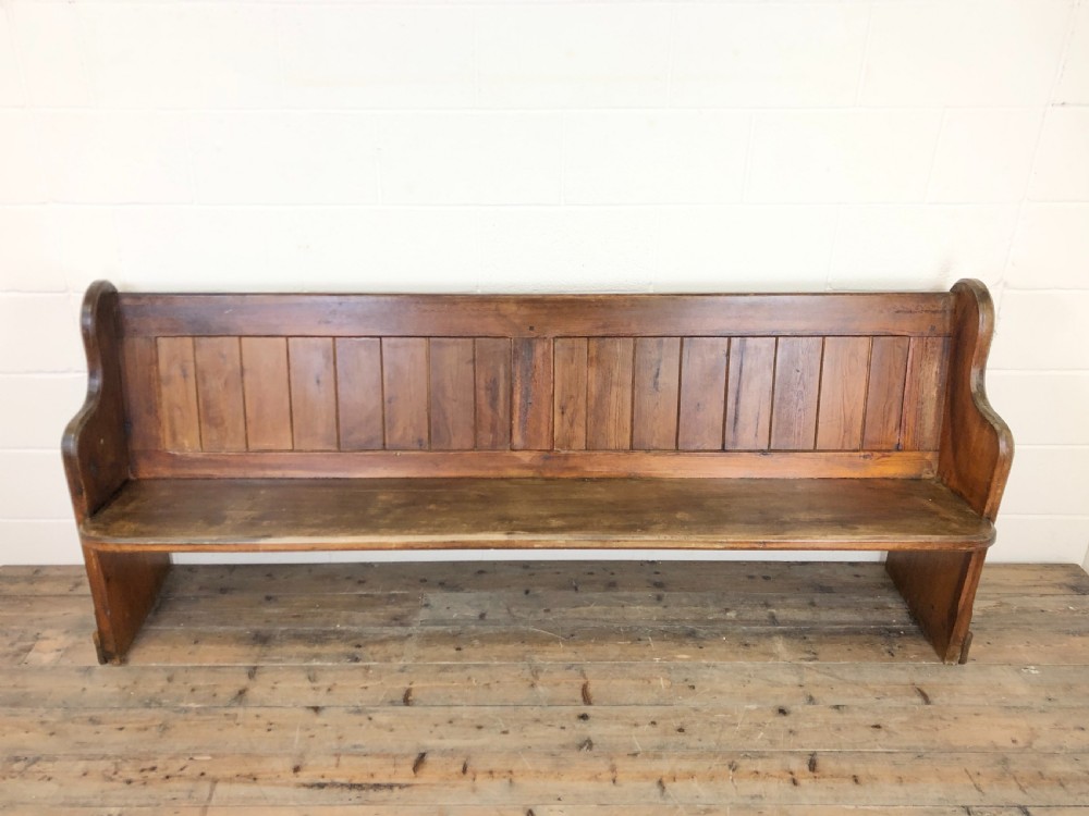 Antique Pitch Pine Chapel Pew View II
