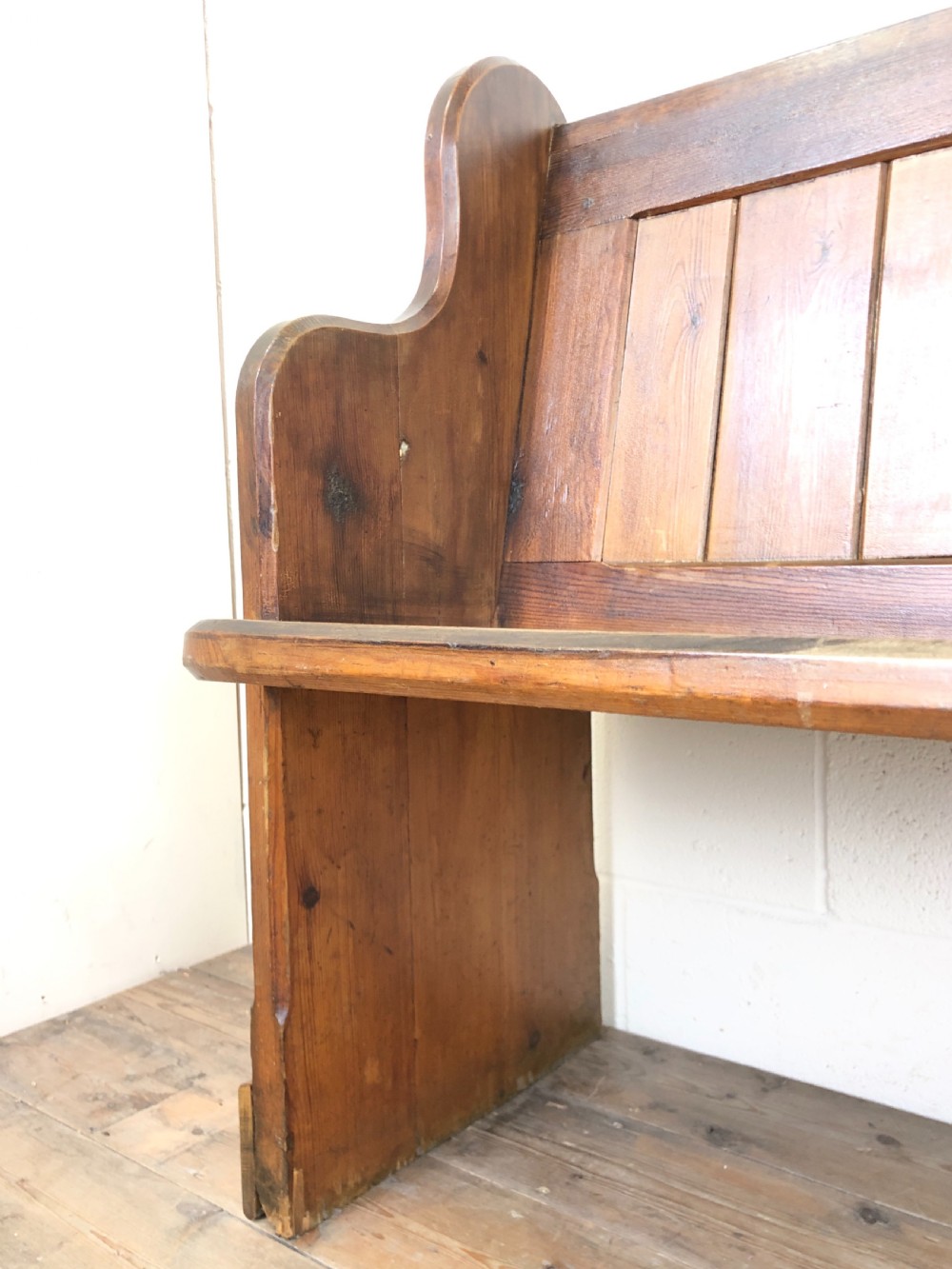Antique Pitch Pine Chapel Pew View III