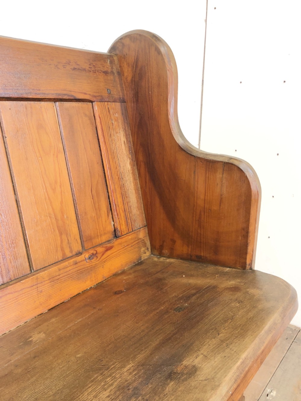 Antique Pitch Pine Chapel Pew View IV