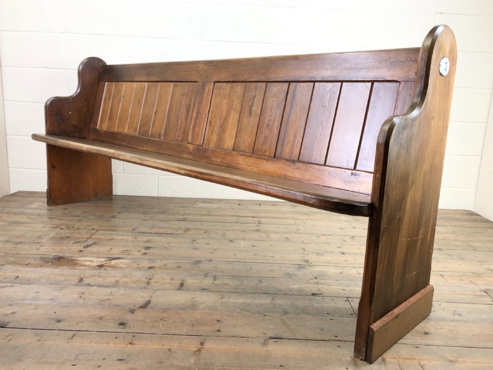 Antique Pitch Pine Chapel Pew View VI