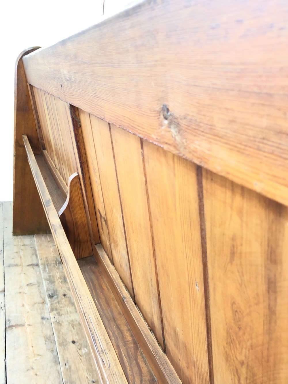 Antique Pitch Pine Chapel Pew View VIII