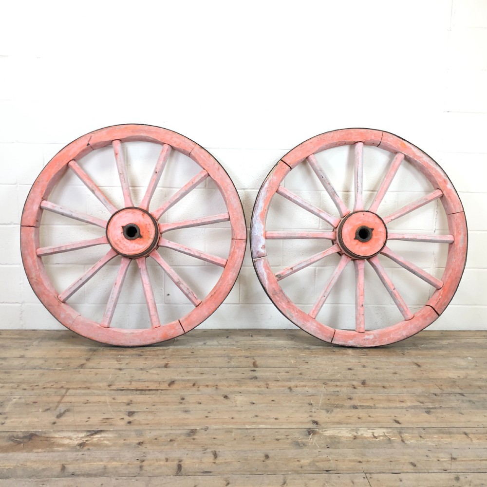 Two Large Antique Cartwheels
