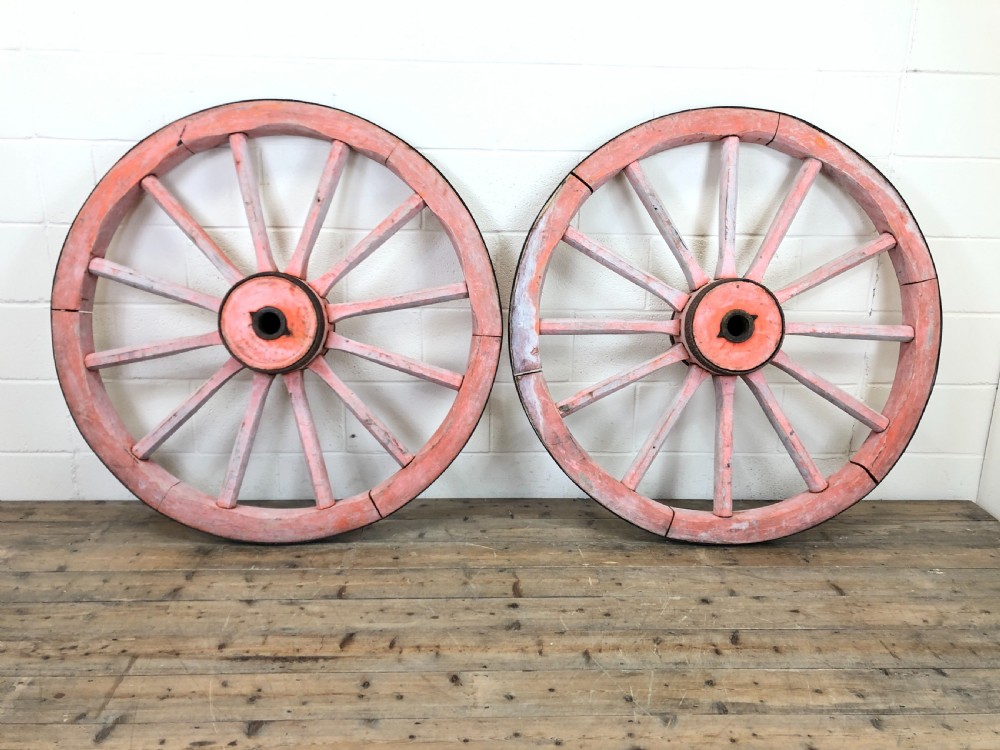 Two Large Antique Cartwheels View II