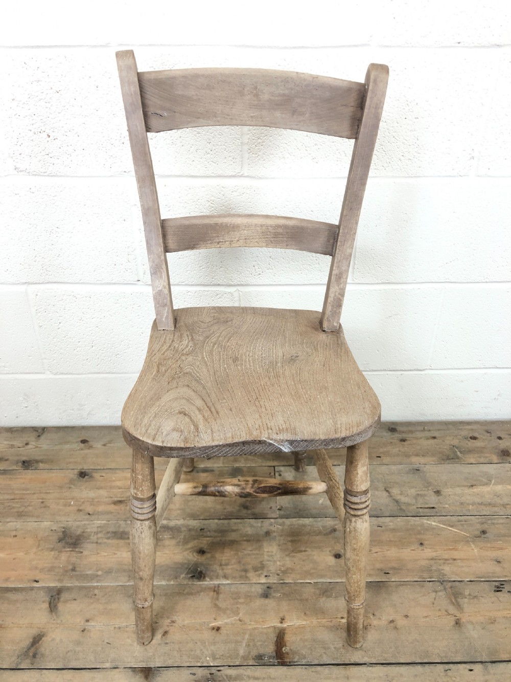 Set of Four Antique Farmhouse Chairs with Shaped Bar Backs View V