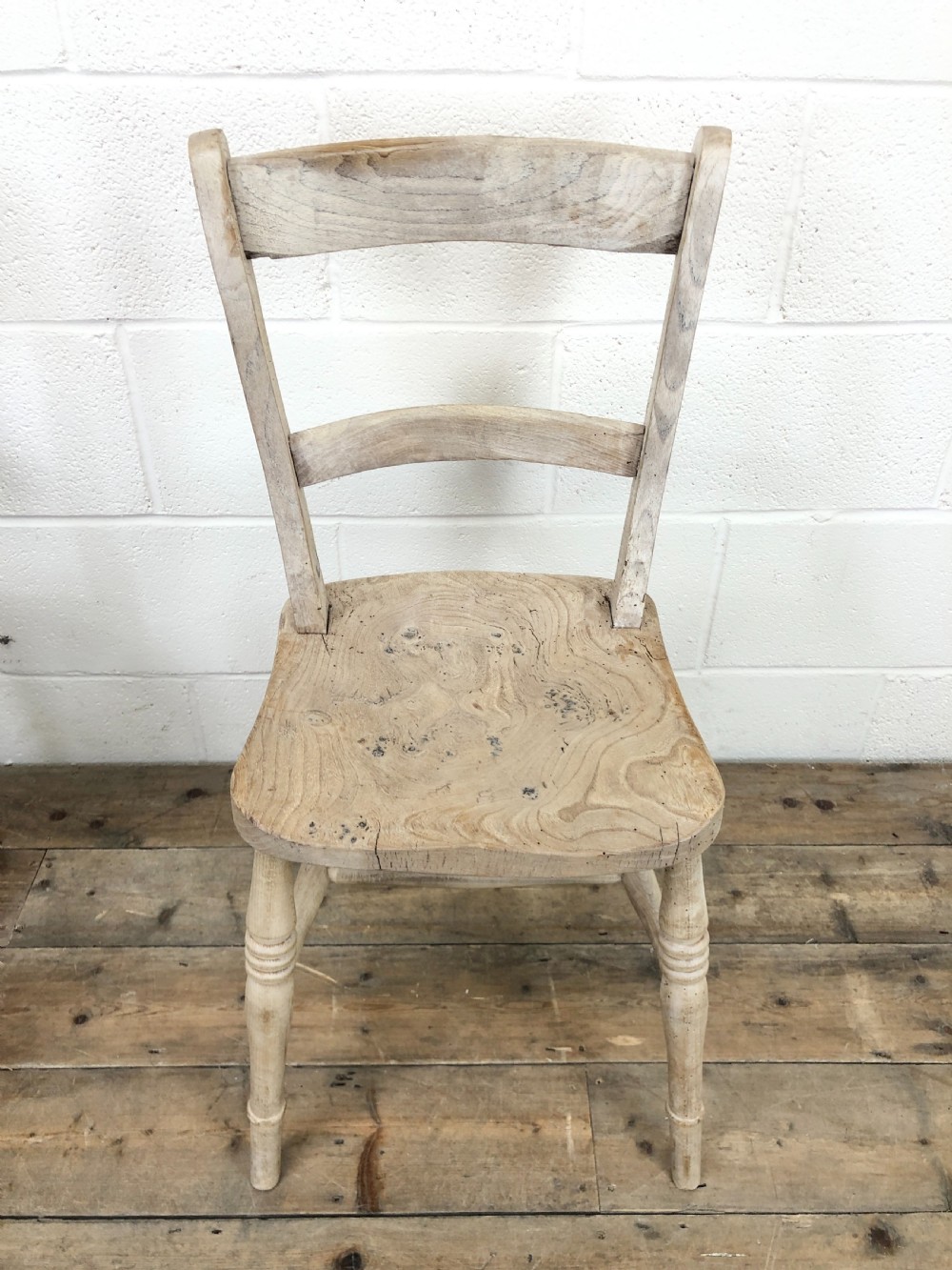 Set of Four Antique Farmhouse Chairs with Shaped Bar Backs View IX