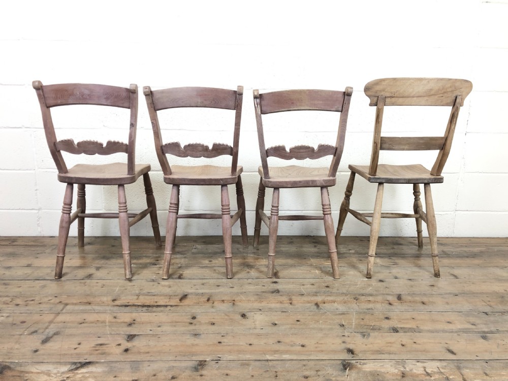 Antique Mix and Match Set of Farmhouse Chairs View XII