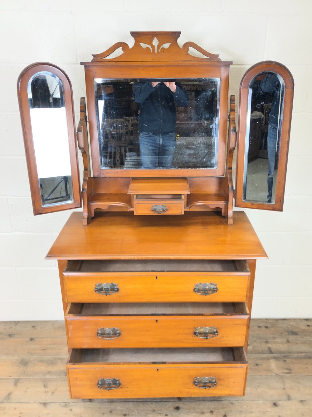 Antique Satin Walnut Dressing Table Chest View III